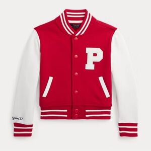 Polo Ralph Lauren Red and White Varsity Baseball Jacket